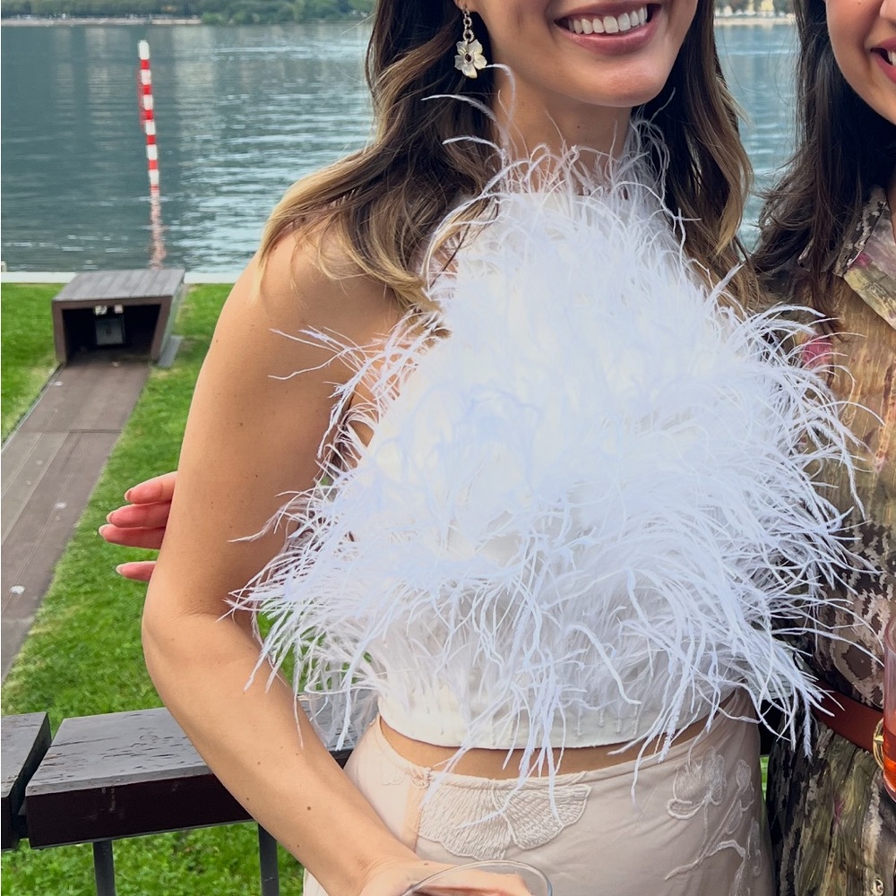 Cult Gaia Joey Feather Top
